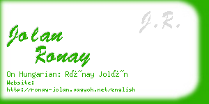 jolan ronay business card